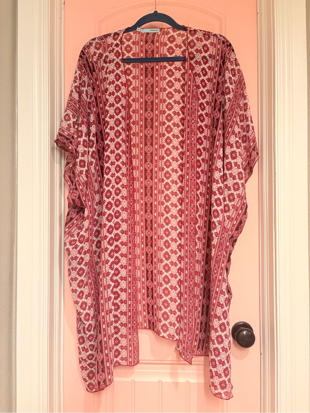 Maurice’s Boho Tribal Print Kimono Cardigan or Swim Cover Up Size L/XL
